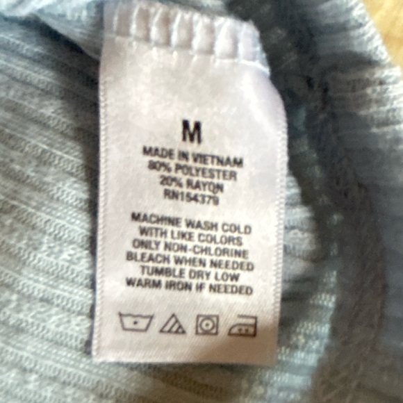 Aeropostale Crop Medium Ribbed Short Sleeve with Collar Baby Blue Knitted Top - Picture 4 of 5